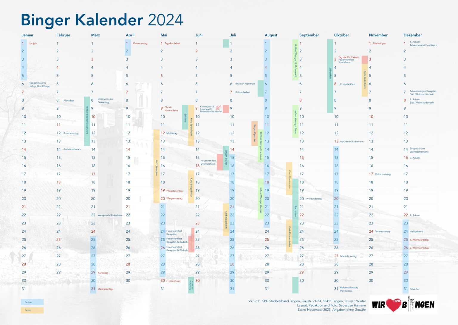 Der Binger Kalender 2024 ist da – „Jetzt kostenlos abholen oder mitnehmen“